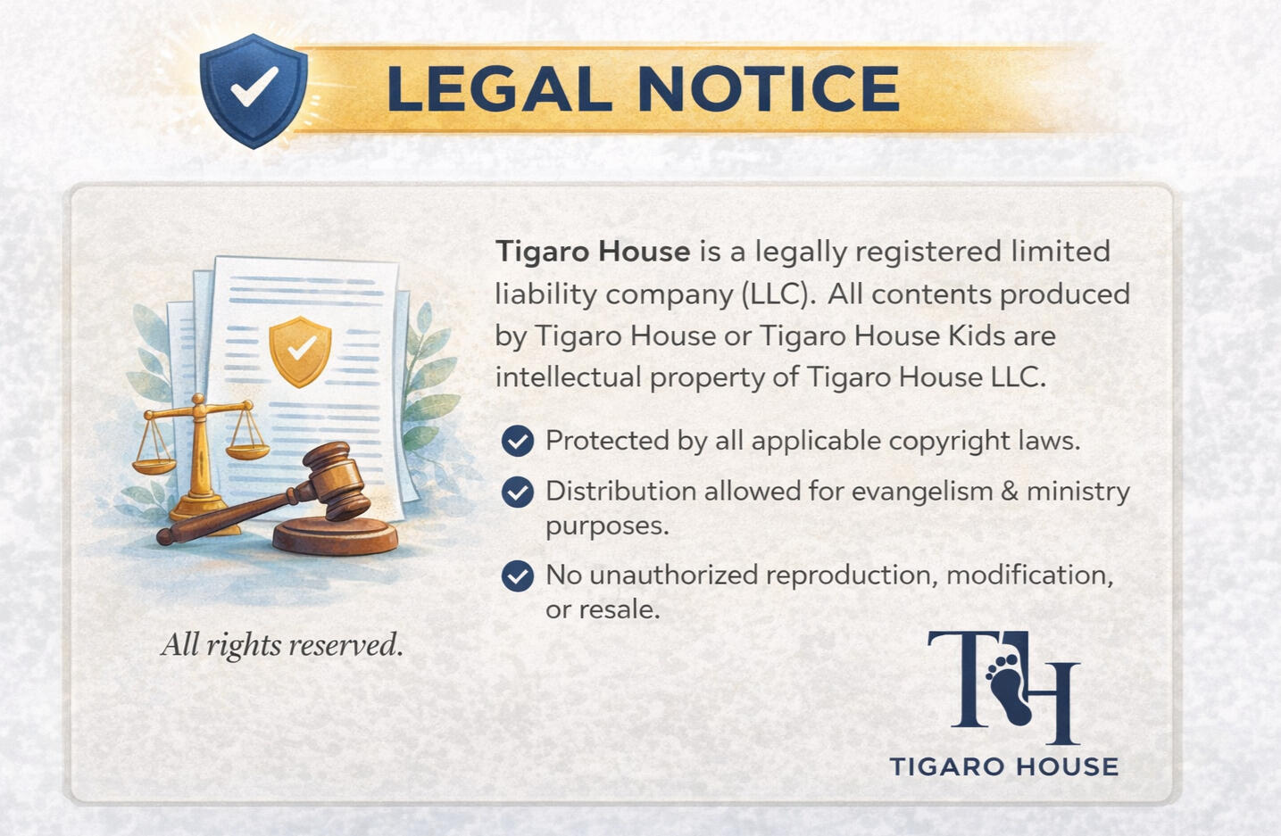 Tigaro House LLC Legal Notice